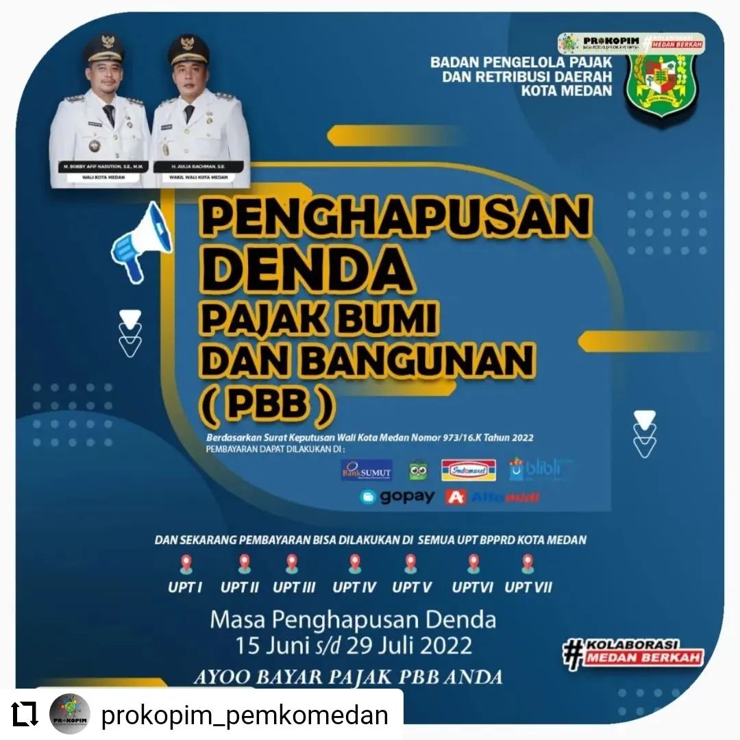Penghapusan Denda Pajak Bumi dan Bangunan (PBB)  Masa Penghapusan Denda 15 Juni s/d 29 Juli 2022